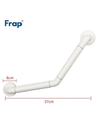 Поручень для ванни вигнутий Frap F8121, пластик, білий, 600 мм