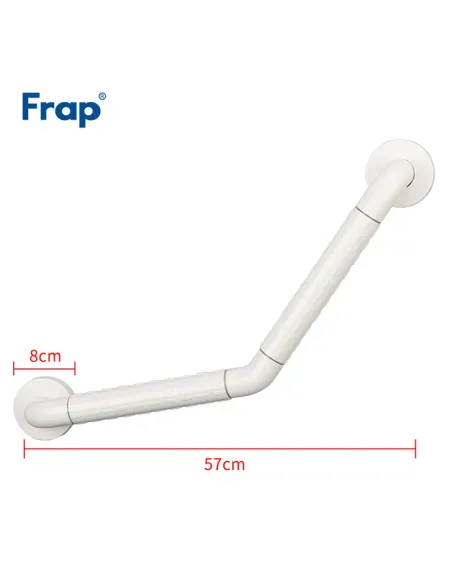 Поручень для ванны изогнутый Frap F8121, пластик, белый, 600 мм