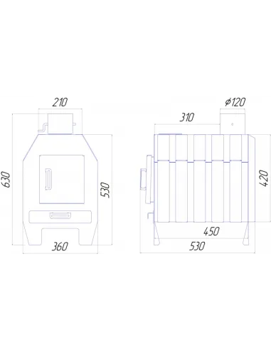 Булерьян Neon ЕСО 6 кВт с варочной поверхностью