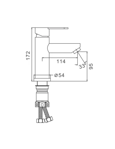Змішувач для умивальника Frap F10801-6, одноважільний, чорний