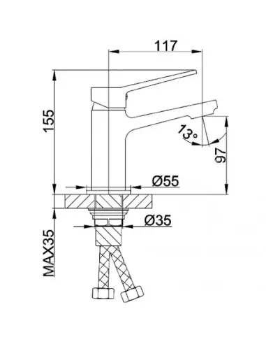 Смеситель для умывальника Frap F1062, однорычажный, черный