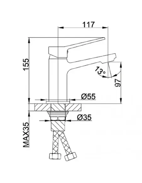 Змішувач для умивальника Frap F1062, одноважільний, чорний