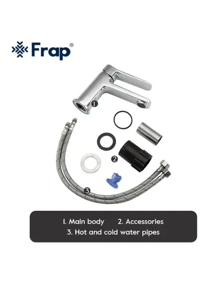 Змішувач для умивальника Frap F1061, одноважільний, хром