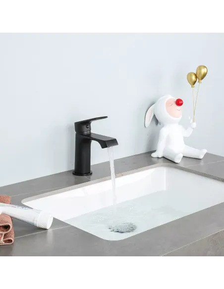 Змішувач для умивальника Frap F1071-6, одноважільний, чорний