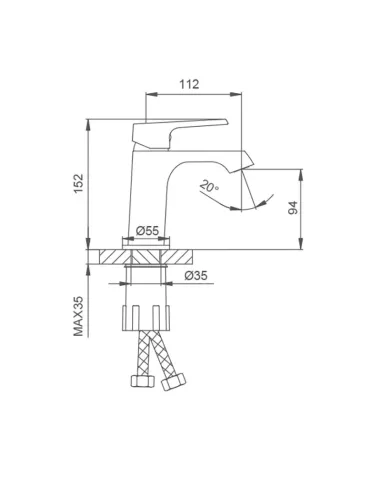Змішувач для умивальника Frap F1071-6, одноважільний, чорний