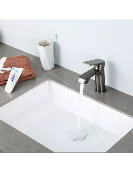 Змішувач для умивальника Frap F1071-9, одноважільний, графіт