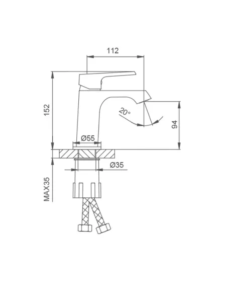 Смеситель для умывальника Frap F1071, однорычажный, хром