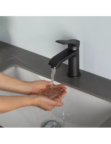 Змішувач для умивальника Frap F1075-9, одноважільний, сірий