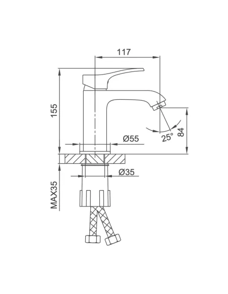 Смеситель для умывальника Frap F1075-9, однорычажный, серый