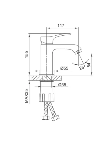 Змішувач для умивальника Frap F1075, одноважільний, хром