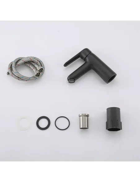 Змішувач для умивальника Frap F1017-6, одноважільний, чорний