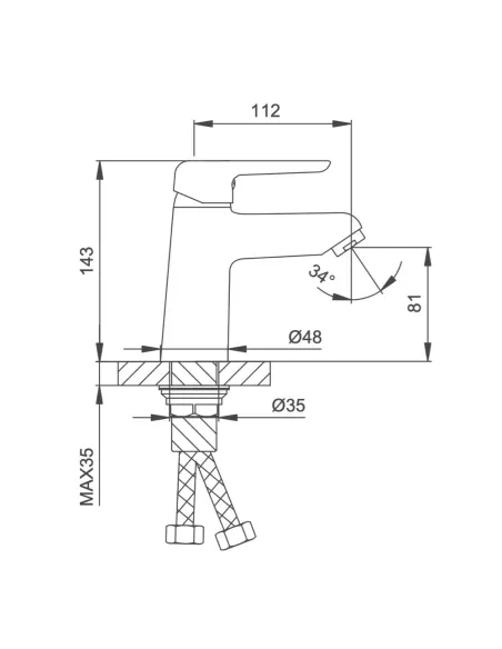 Смеситель для умывальника Frap F1017-6, однорычажный, черный