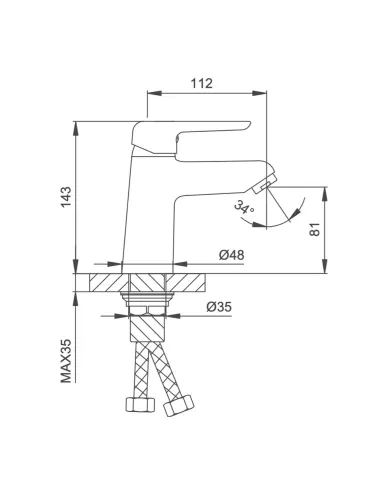 Змішувач для умивальника Frap F1017, одноважільний, хром