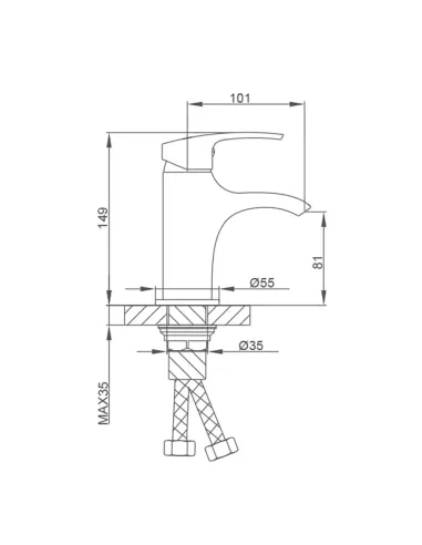 Змішувач для умивальника Frap F1069, одноважільний, хром