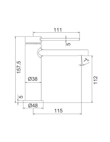 Смеситель для умывальника Frap F1067-6, однорычажный, черный