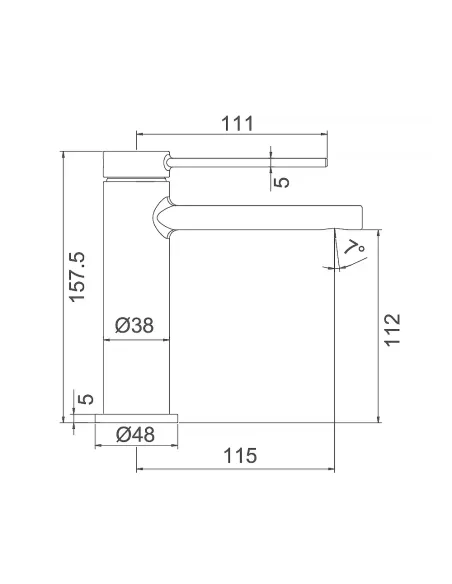 Змішувач для умивальника Frap F1067-6, одноважільний, чорний