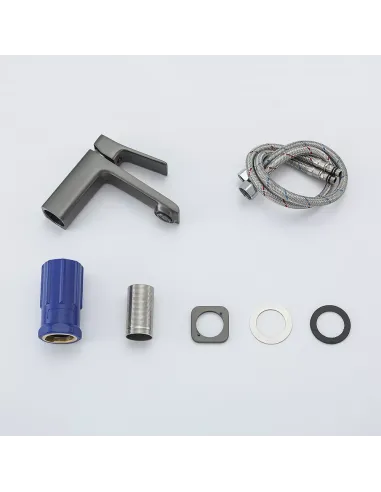 Змішувач для умивальника Frap F1084-9, одноважільний, графіт