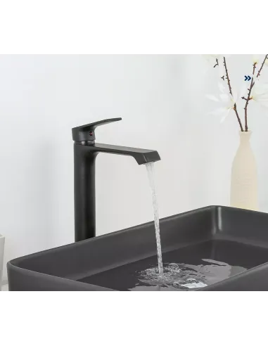 Змішувач для умивальника Frap F1071-26 високий, одноважільний, чорний