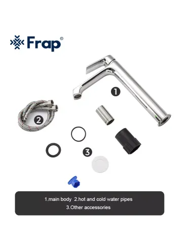 Змішувач для умивальника Frap F1071-2 високий, одноважільний, хром