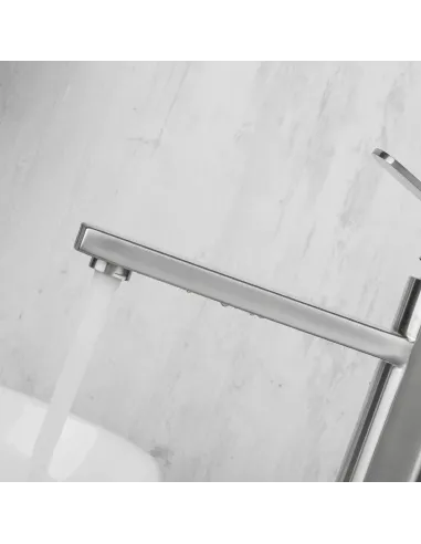 Змішувач для умивальника Frap F10805-2 високий, одноважільний, сатин