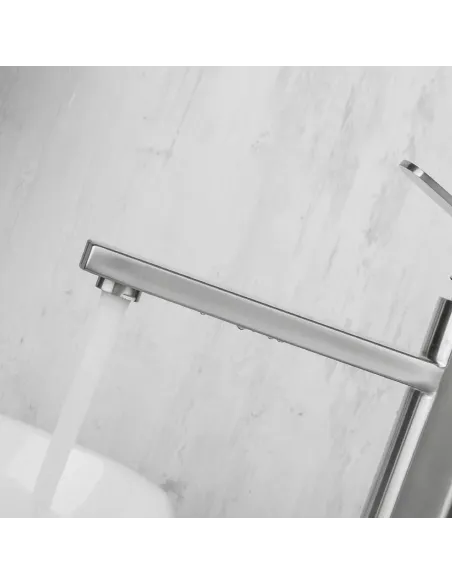 Змішувач для умивальника Frap F10805-2 високий, одноважільний, сатин