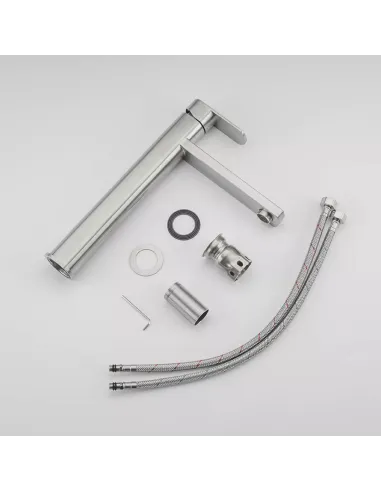 Смеситель для умывальника Frap F10805-2 высокий, однорычажный, сатин