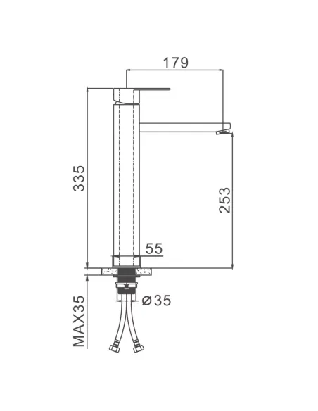 Змішувач для умивальника Frap F10805-2 високий, одноважільний, сатин