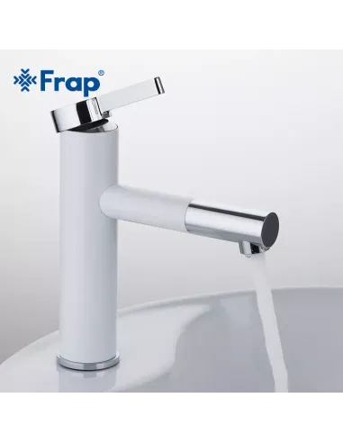 Смеситель для умывальника Frap F1052-14 высокий, однорычажный, белый
