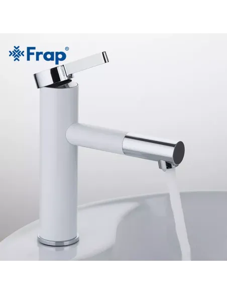 Смеситель для умывальника Frap F1052-14 высокий, однорычажный, белый