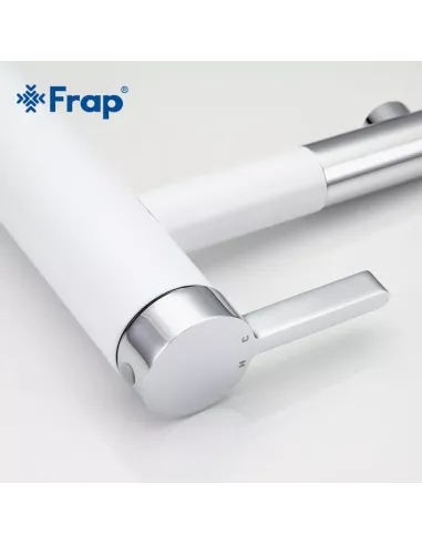 Змішувач для умивальника Frap F1052-14 високий, одноважільний, білий