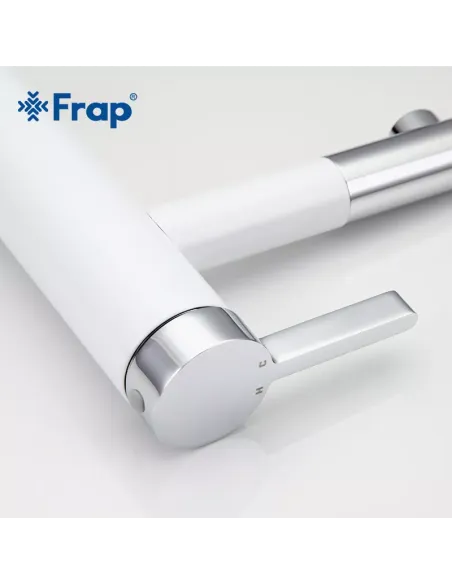 Смеситель для умывальника Frap F1052-14 высокий, однорычажный, белый