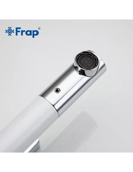 Змішувач для умивальника Frap F1052-14 високий, одноважільний, білий