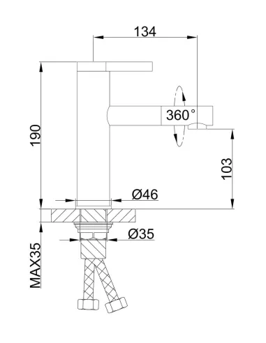 Змішувач для умивальника Frap F1052-14 високий, одноважільний, білий