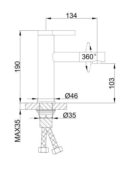 Смеситель для умывальника Frap F1052-14 высокий, однорычажный, белый
