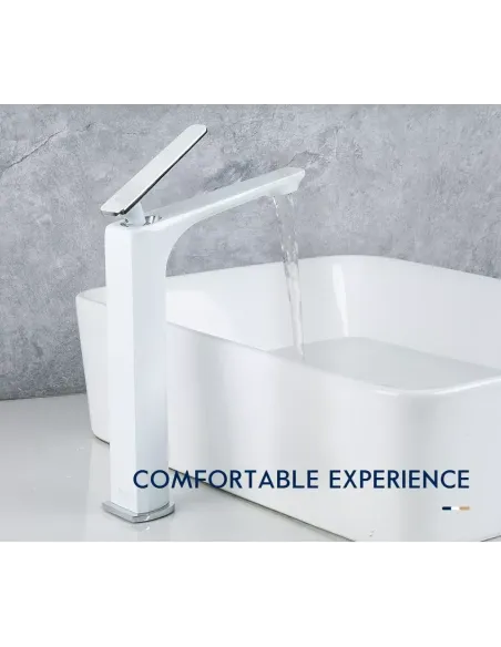 Смеситель для умывальника Frap F1058-2 высокий, однорычажный, белый