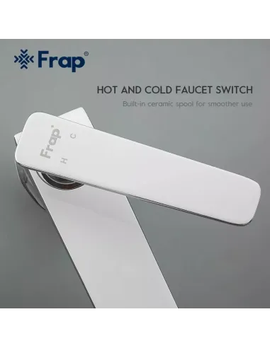 Смеситель для умывальника Frap F1058-2 высокий, однорычажный, белый