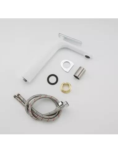 Смеситель для умывальника Frap F1058-2 высокий, однорычажный, белый