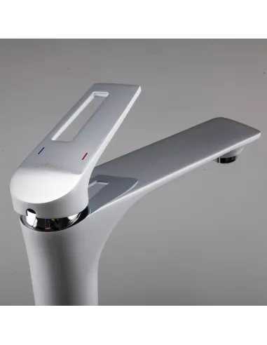 Смеситель для умывальника Frap F1052-54 высокий, однорычажный, белый