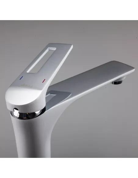 Смеситель для умывальника Frap F1052-54 высокий, однорычажный, белый