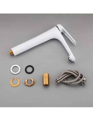 Смеситель для умывальника Frap F1052-54 высокий, однорычажный, белый