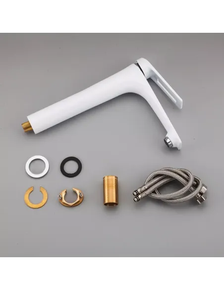 Змішувач для умивальника Frap F1052-54 високий, одноважільний, білий