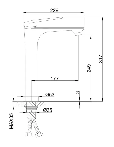Змішувач для умивальника Frap F1052-54 високий, одноважільний, білий