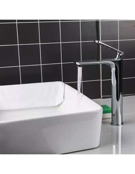 Смеситель для умывальника Frap F1052-55 высокий, однорычажный, хром