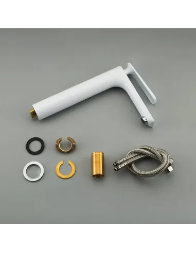 Змішувач для умивальника Frap F1052-56 високий, одноважільний, білий