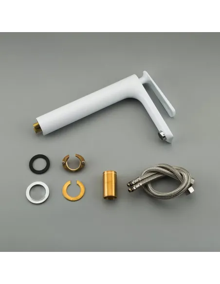 Змішувач для умивальника Frap F1052-56 високий, одноважільний, білий