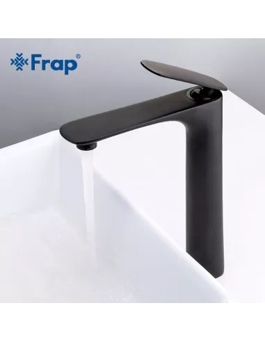Смеситель для умывальника Frap F1052-57 высокий, однорычажный, черный