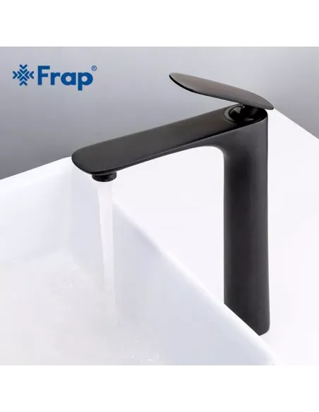 Смеситель для умывальника Frap F1052-57 высокий, однорычажный, черный