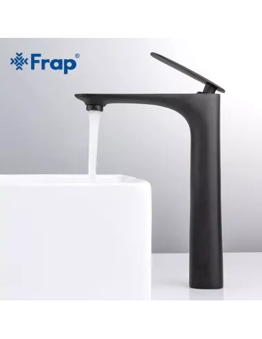 Змішувач для умивальника Frap F1052-57 високий, одноважільний, чорний