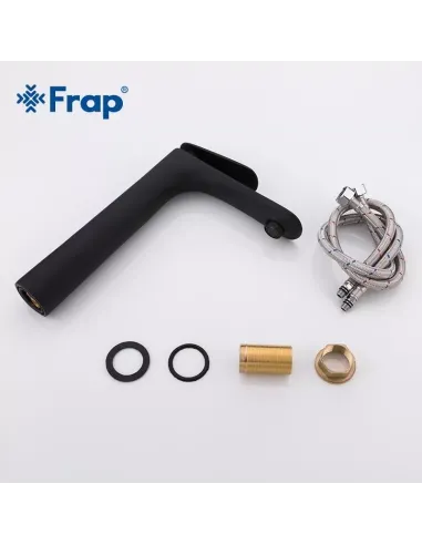 Змішувач для умивальника Frap F1052-57 високий, одноважільний, чорний