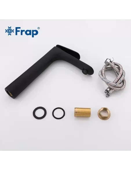 Смеситель для умывальника Frap F1052-57 высокий, однорычажный, черный